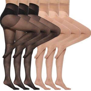 Sheer Black and Nude Tights Set